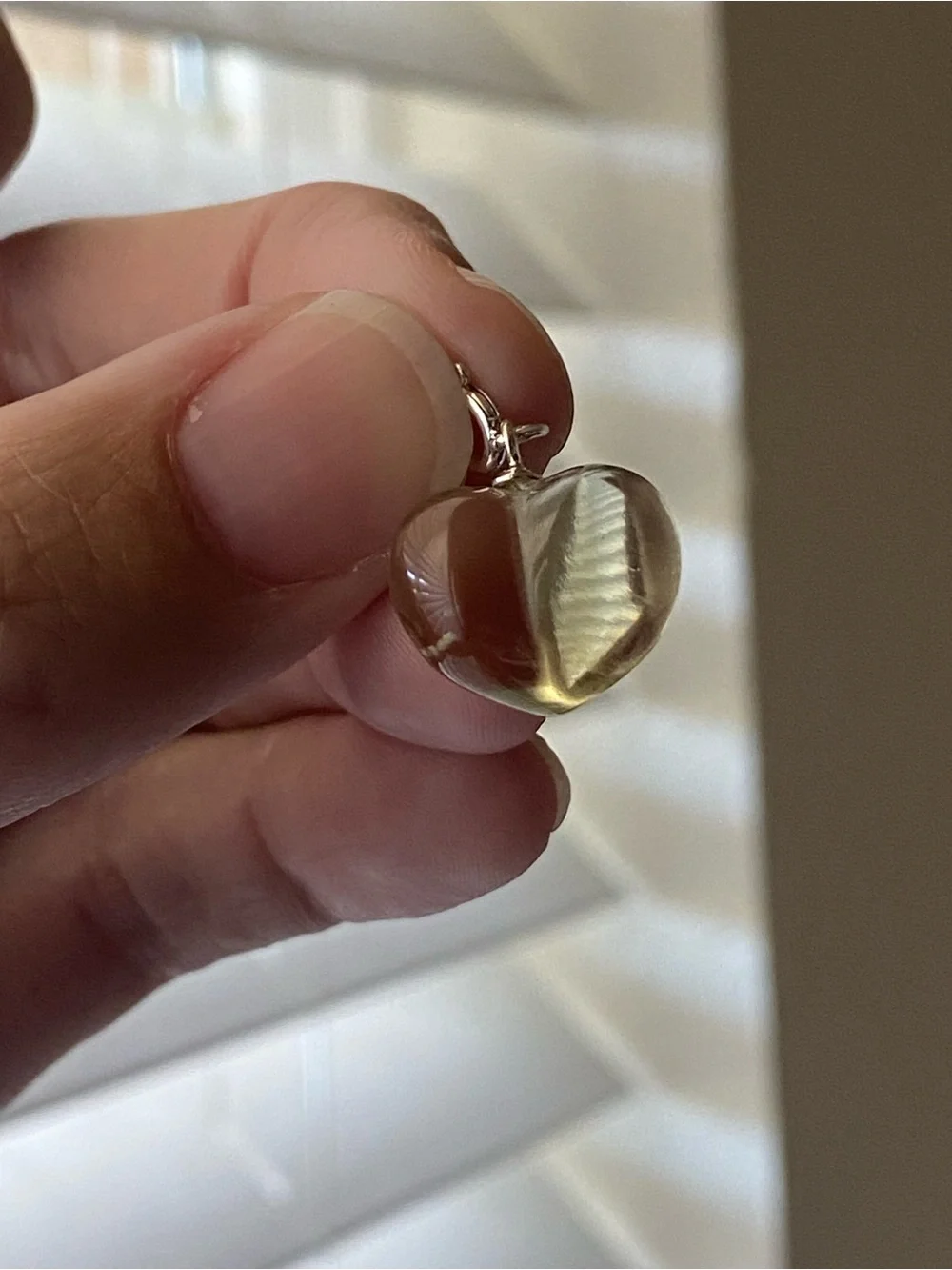 Natural Libyan Desert Glass Heart Charm or Pendant